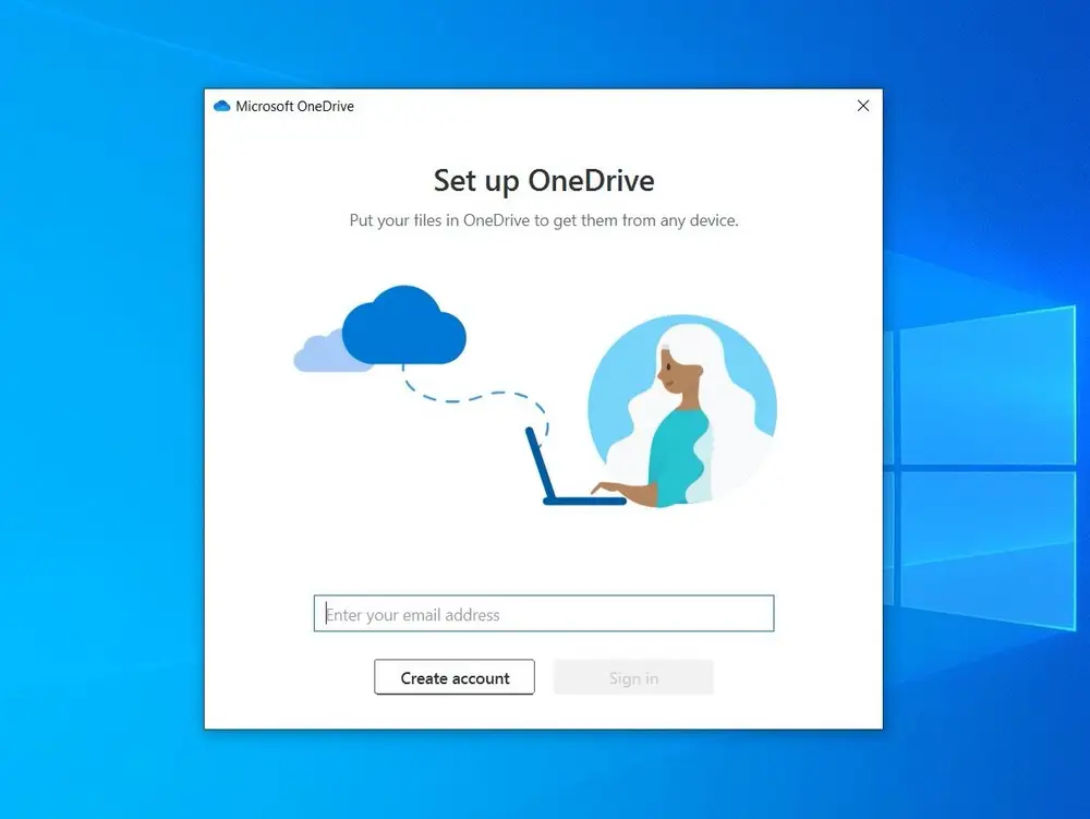 OneDrive Login Window